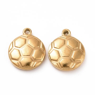 Dije colgante balón fútbol 15.5 mm acero / unidad