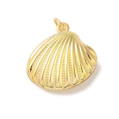 Dije colgante concha baño de oro / unidad