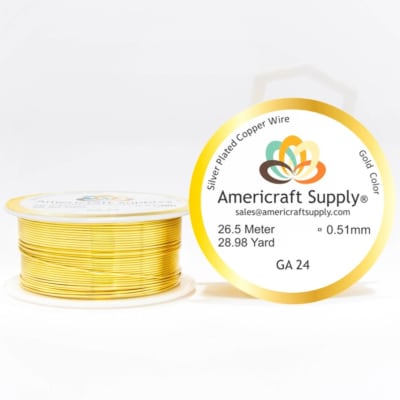 Alambre calibre 24 dorado americraft supply gold / Rollo