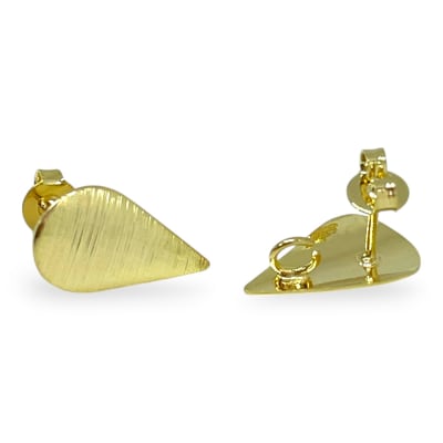 Base de aros topito lágrima gota 16x10 mm baño de oro / par
