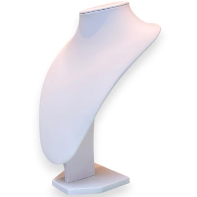 Exhibidor mostrario cuello alargado eco cuero blanco grande / unidad