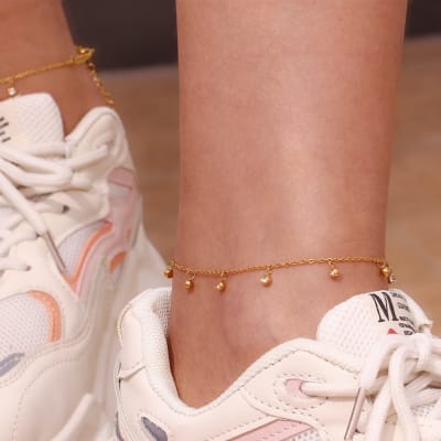 Tobillera con colgantes punto de luz acero / unidad