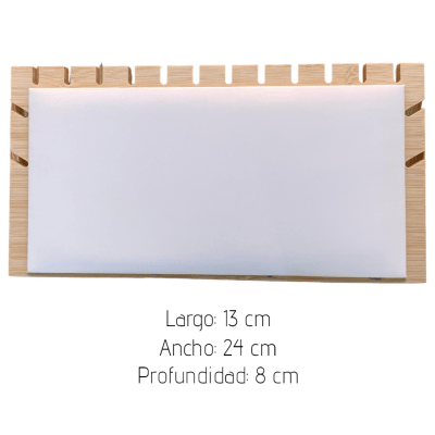 Exhibidor mostrario collar pulsera eco cuero madera horizontal / unidad