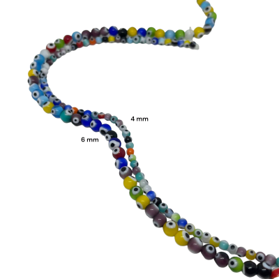 Ojo turco redondo 4 mm nazar protección multicolor