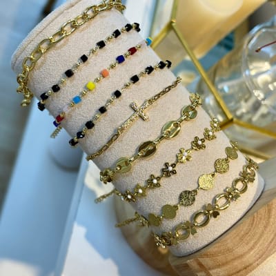Pulsera con forma de cadena baño de oro VTE / unidad