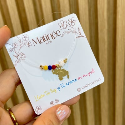 Collar invisible fantasmita mapa de Venezuela tricolor / unidad