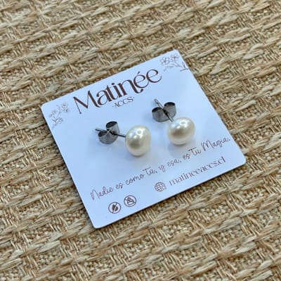 Aros topo topito segunda etapa perla de río acero / par