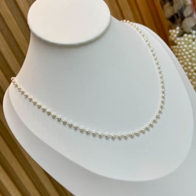 Collar acero con perlas sintéticas 3 mm / unidad