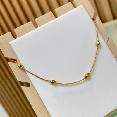 Pulsera balines alargados ovalados grano de arroz acero / unidad