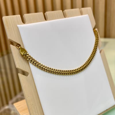 Pulsera tejido trenzado acero dorado / unidad
