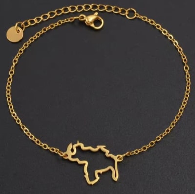 Pulsera con mapa de venezuela silueta en acero / unidad
