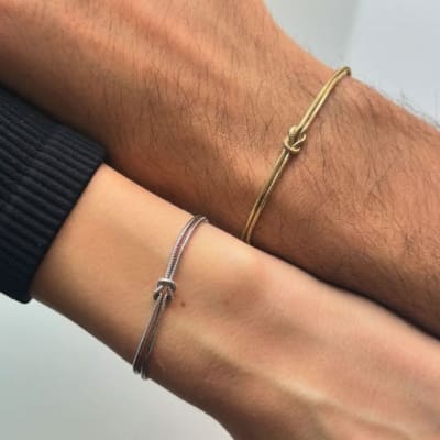 Pulsera para parejas con nudo en acero / set