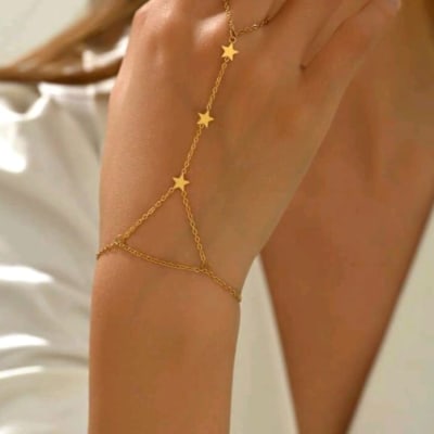Pulsera con estrellas minimalista acero / unidad