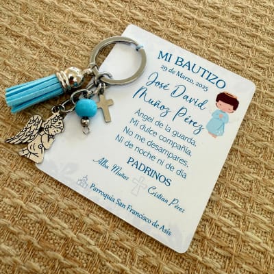 Souvenir llavero recuerdo bautizo comunión confirmación bebé niño niña / docena