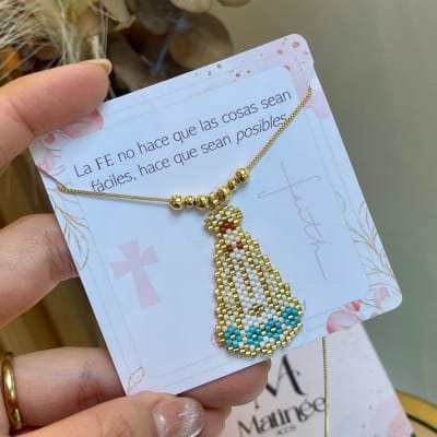 Accesorios con Virgen del Valle tejida miyuki vte / unidad