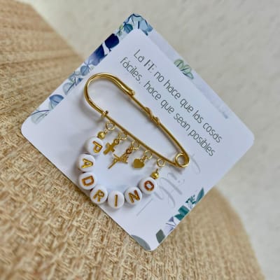 Broche pin de regalo de bautizo para padrino madrina / unidad