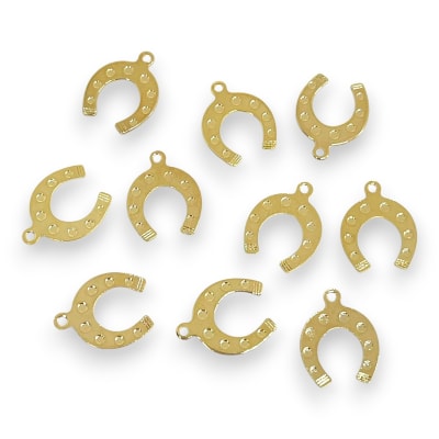 Mini dije herradura suerte 15x11 mm gold-filled / unidad