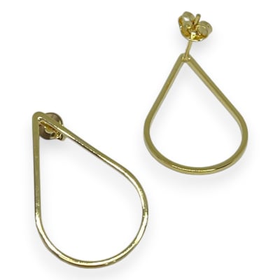 Base de aros gota para recamar baño de oro / par