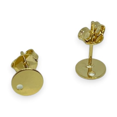 Base de aros topito círculo baño de oro / par