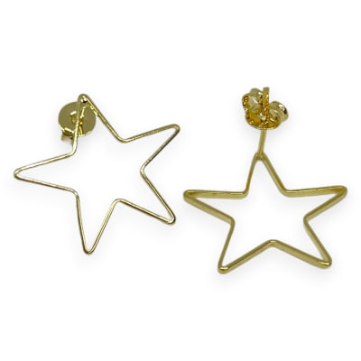 Base de aros estrella para recamar baño de oro / par