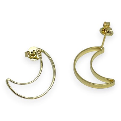 Base de aros luna para recamar baño de oro / par