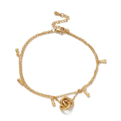 Tobillera doble capa y nudo 7x3 mm acero / unidad