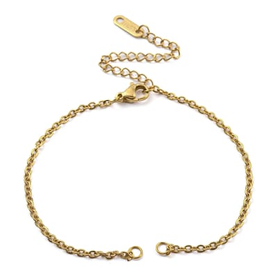 Base pulsera cadena eslabón forzado 2 mm acero / unidad