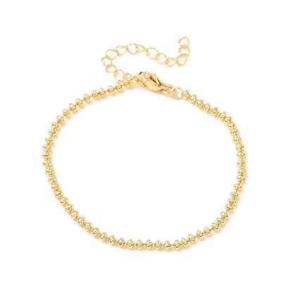 Pulsera balín redondo plano 2.8 mm baño de oro / unidad