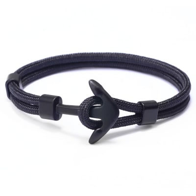 Pulsera caballero hombre cordón poliéster ancla  / unidad