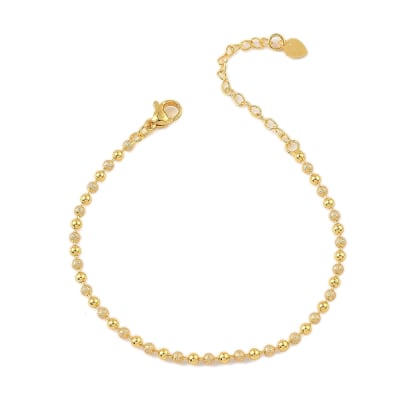 Pulsera balín textura liso 2.5 mm baño oro / unidad