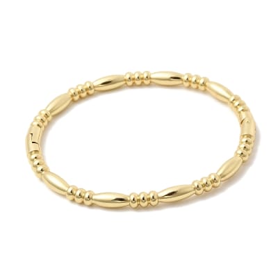 Pulsera con bisagras tubular y balin 6 cm baño oro / unidad