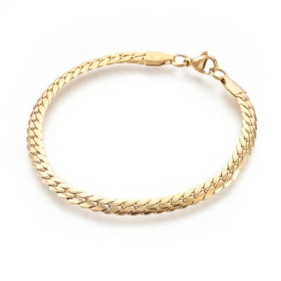 Pulsera tejido serpiente plana 4.5 mm acero / unidad