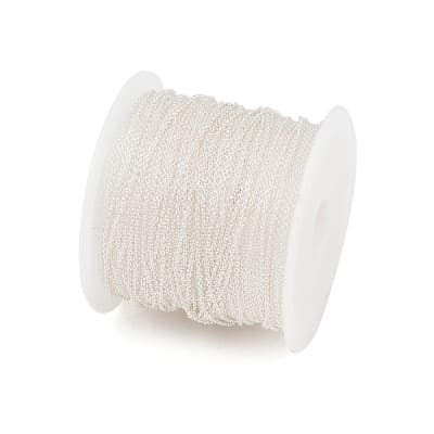 Cadena eslabón forzado clásico 1x0.2 mm baño de plata / metro