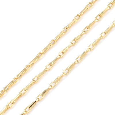 Cadena eslabón bambú 5x1.5 mm baño oro / metro