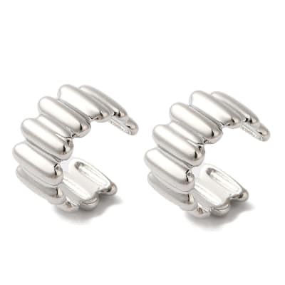 Ear cuff aros solitarios barras 14 mm baño de platino / unidad