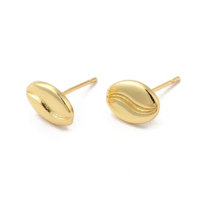 Aros topo topito grano de café 7.5 mm baño de oro / par