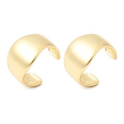 Ear cuff aros solitarios liso grueso 12 mm baño de oro / unidad