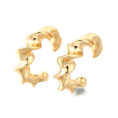 Ear cuff aros solitarios torcedura 23 mm baño oro / unidad