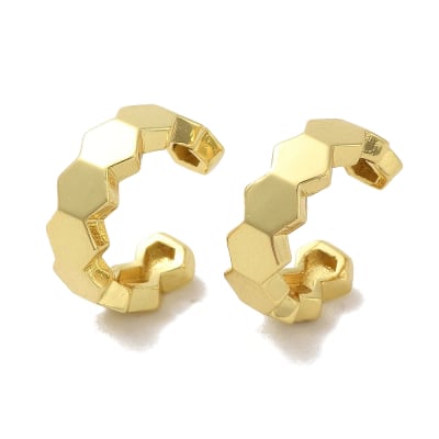 Ear cuff aros solitarios pixel 14 mm baño de oro platino / unidad