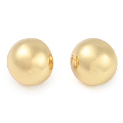 Aros aretes topo semi círculo 18 mm baño oro / par
