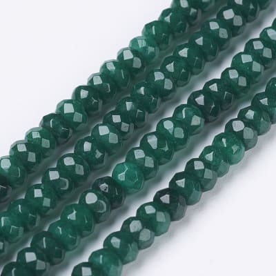 Sarta abalorios cuentas redonda plana 4x3 mm piedra jade / tira