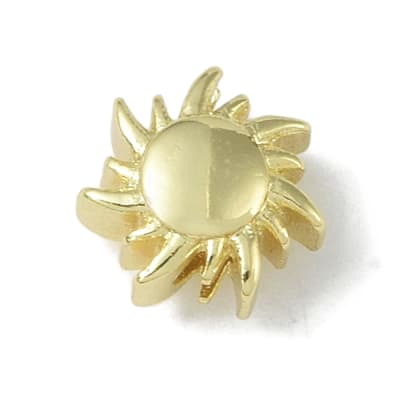 Dije pasador sol 9.5 mm verano baño oro / unidad