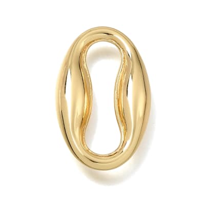 Dije conector óvalo flow 30 mm baño de oro / unidad