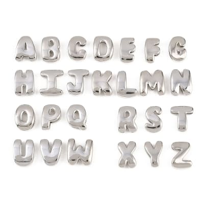 Letras pasadoras orificio grande 15 mm baño platino / unidad