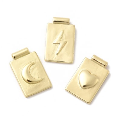 Dije pasador escapulario luna rayo corazón baño de oro / unidad