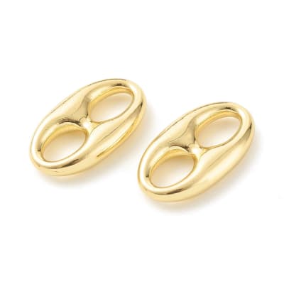 Dije conector grano de café 22 mm baño de oro / unidad