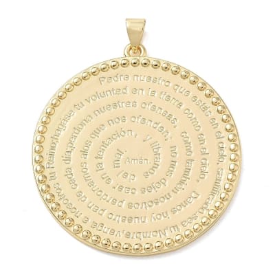 Maxi dije colgante oración padre nuestro 38 mm baño oro platino / unidad