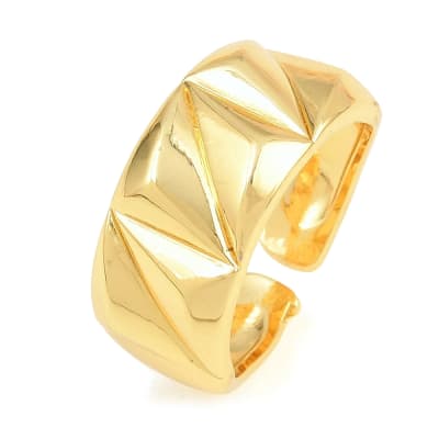 Anillo ajustable estilo geométrico 10 mm baño de oro / unidad