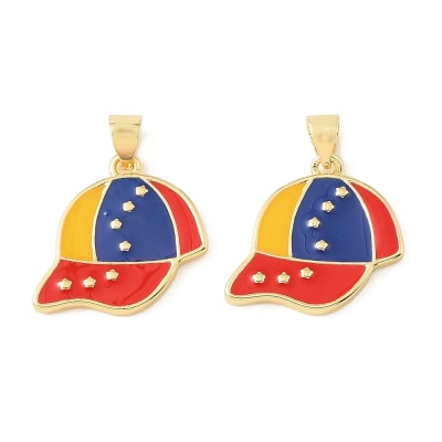 Dije colgante gorra tricolor Venezuela 20 mm baño oro / unidad