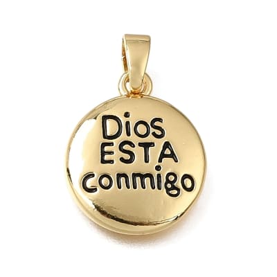Dije colgante esmaltado Dios religioso 16.5 mm baño oro / unidad